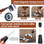 7 Pcs 53mm Espresso Accessories Kit, Spring Loaded Calibrated Tamper, WDT Tool, Coffee Measuring & Espresso Cup and Tamper Mat, Puck Screenr & Dosing Funnel, Fit 54mm Espresso Machines & Portafilters