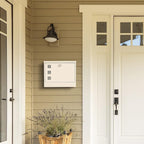 LAND·VOI Locking Mailbox Wall Mounted, Metal Postbox with Three Sets of Mail Box Number Stickers, 4 Keys, 14.4" x 4.5" x 11.2", Large Capacity, Textured White, AMB11W