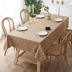Smiry Rectangle Waterproof Heavy Duty Vinyl Tablecloths, 70 x 90 Inch | Wipeable Washable Floral Embossed Table Cover for Kitchen and Dining Room, Indoor & Outdoor Use, Brown