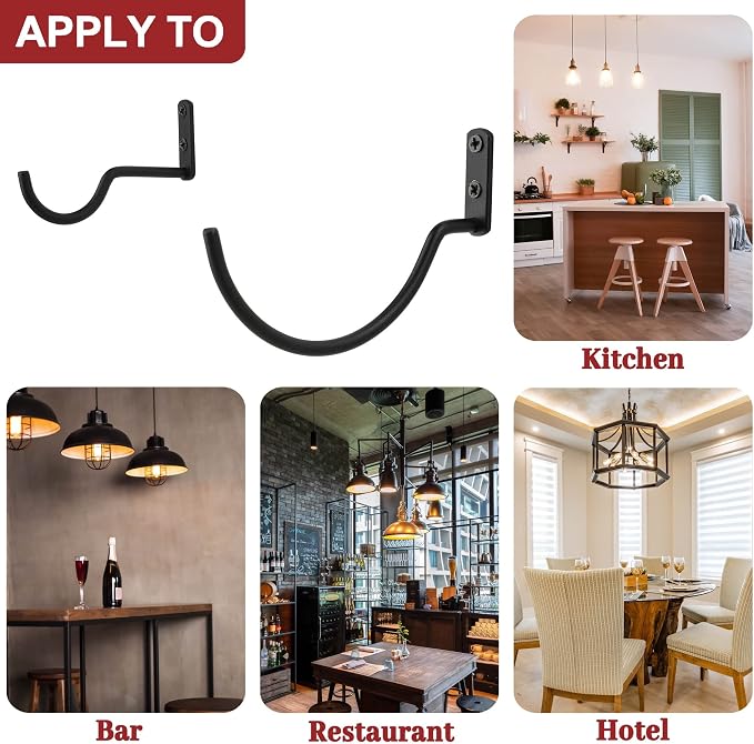 Wall-Mounted Wine Hook: 3 Pcs Hanging Wine Bottle Wall Holder - Metal Hooks | Hanging wine bottle holder, rust-proof coating, vertical design - metal hook for single bottle holder, small organizers