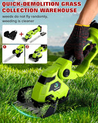 Cordless Hedge Trimmer，2-in-1 Hedge Trimmer，Cordless Grass Shear & Shrubbery Trimmer with Dual-Action Blade Cutting Capacity,Hedge Shear with 2 PCS Rechargeable Battery and Charger for Garden,Lawn