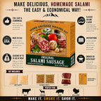 Hi Mountain SALAMI Seasoning Kit | Complete Salami-making kit with seasoning, cure & 10 casings. Beef, pork, venison, deer, elk & wild game. Makes up to 18 lbs