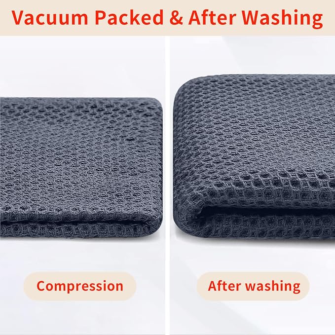Homaxy 100% Cotton Waffle Weave Kitchen Towels, 3-Pack, Mixed Color | 13 x 28 Inches, Ultra Soft Absorbent Dish Towels, Quick Drying Cleaning Towels
