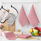 Homaxy 100% Cotton Waffle Weave Kitchen Dish Cloths 12-Pack, Dried Rose | 12 x 12 Inches, Ultra Soft Absorbent Dish Towels, Quick Drying Dish Rags with Hanging Loop