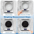 Food Scale, Digital Kitchen Scale with 1g Accuracy, 11lb/22lb Capacity & Backlit LCD, Stainless Steel Tare Scale for Baking, Cooking and Meal Prep, 5.5x7x0.6 Inches (Batteries Included)