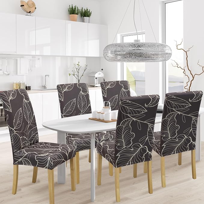 Dining Chair Covers, Stretch Seat Covers, Washable Furniture Protector | 4 Pack, Washable, Stretch Fit, Soft, Non Slip, Dining Chair Covers, Seat Protector, Furniture Cover,Easy Clean