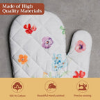 Maison d'Hermine Oven Gloves 100% Cotton Oven Mitt (7" x 13", Pack of 1) | With Loop Heat Resistant BBQ Cooking Gloves Baking Grilling Kitchen Handling Hot Pans Spring Summer - Summer Whisper