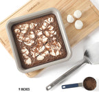 Calphalon Legacy Bake Pan, 9 Inch Baking Pan PFA Free Nonstick Heavy Gauge Steel Bakeware for Even Heating, Oven Safe Squre Pan for Cakes, Brownies, Roasting, Everyday Kitchen Use