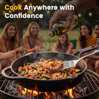 10 Inch Cast Iron Skillet, Pre-Seasoned Frying Pan with Dual Pour Spouts | Heavy Duty Cast Iron Pan for Steak, Eggs and Bacon, Works on Stovetop, Oven, Grill, Induction and Campfire, 3-Quart Capacity.