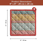 Maison d' Hermine Pot Holders 100% Cotton Potholders (8" x 8", Pack of 1) | Heat Resistant Hot Pads with Loop BBQ Cooking Baking Farmhouse Kitchen Handling Hot Pans Spring Summer - Provence