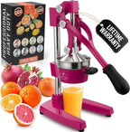Zulay Kitchen Cast Iron Juicer - Heavy Duty Manual Juicer with Detachable Strainers for Easy Cleaning, Orange Juice Press for Citrus Fruits, Perfect for Bartenders, Juice Lovers & Health Enthusiasts
