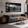 Brooklyn Bridge Canvas Wall Art for Bedroom Black and White City Wall Decor for Living Room Office Wall Art Decor 24 x 48 Inch