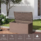 TARKARI Premium Pro Edition 73 Gallon Lockable Resin Deck Box, Waterproof & UV-Resistant Outdoor Storage Box for Outdoor Cushion Storage, Garden Tools & Pool Accessories Storage, Brown