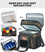HSHRISH Expandable Large Tactical Lunch Box for Adults, Durable Insulated Lunch Bag with Lots of Storage Space, Cooler Bag for Men Women Work Outdoor Picnic Trip, 16 L, Black