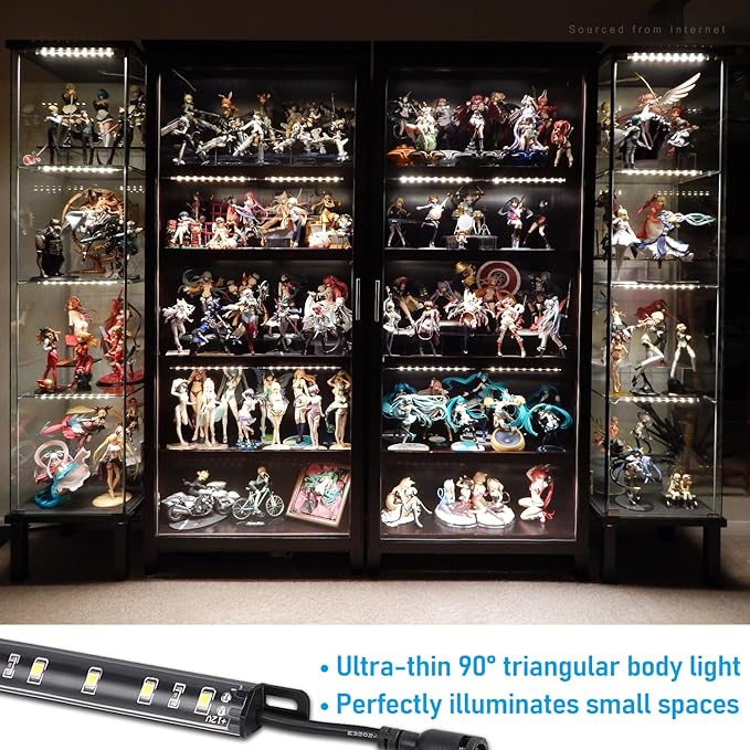 TORCHSTAR LED Safe Lighting Kit, (6) 12 Inch Linkable Light Bars + Rocker Switch + UL Power Adapter, 900LM, Input 100-240V, for Under Cabinet Gun Safe Locker Closet Showcase, 5000K Daylight