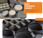 storageLAB 5-Piece Premium China Storage Set | Plates & Mugs | Gray | Full china set for 12 - 4 plate cases + mug case, flip-top lid. Hard shell, felt dividers, stackable, easy access.