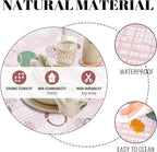 FIFTY FEET 70 * 52 Inch Rectangle Tablecloth, Vinyl Tablecloth with Flannel Backing for Rectangle Tables, Spill Proof Plastic Picnic Table Cover for Dining/Camping/Indoor/Outdoor(Pink Plaid)