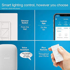 Lutron Caseta Original Smart Dimmer Switch (Lutron Smart Hub Required), for LED Lights, 150 Watt, Single-Pole/3-Way, No Neutral Required, PD-6WCL-WH 4-PACK, White, 4 Pack