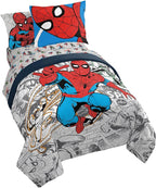 Marvel Spiderman Spidey VS 7 Piece Full Size Bed Set - includes Comforter & Sheet Set Bedding - Super Soft Fade Resistant Microfiber (Official Product)