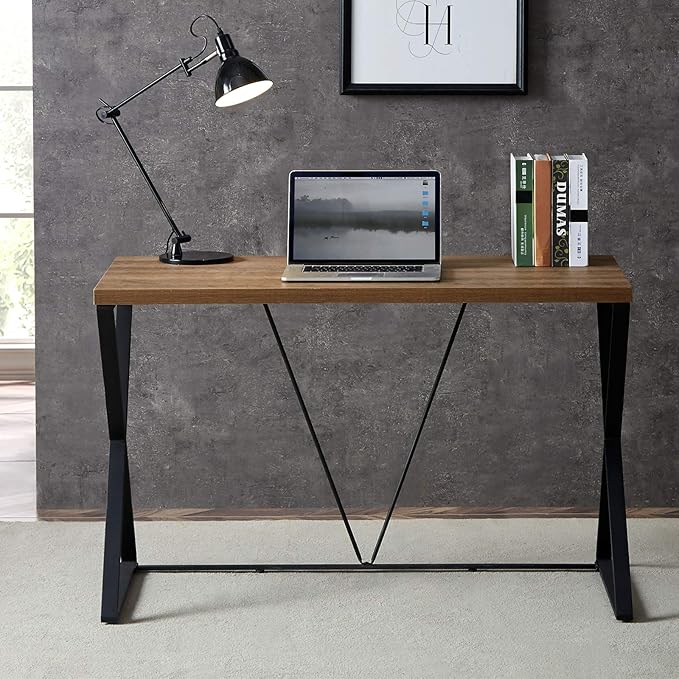 Computer Desk 47 in, Home Office Writing Desk, Modern Simple Style Wood Table, Brown
