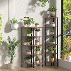 Corner Shelf, Corner Bookcase, Industrial 5-Tier Square Shelf Stand Display Rack,Wall Corner Bookshelf, Living Room, Home Office, Kitchen