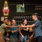 Kavaas Cold Beer Neon Sign 16.5" x 7.5", Beer Bottle Shaped LED Sign for Man Cave, Home Bar, Pub, Wall Decor - Best Gifts for Beer Lovers, Birthday, Christmas