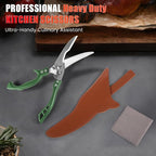 ANDONG Heavy Duty Poultry Shears, All-Purpose Kitchen Scissors for Food, Spatchcock Shears, Green