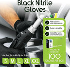 Inspire Black Nitrile Disposable Gloves | 4.5 Nitrile Disposable Safety Medical Cooking Cleaning Gloves