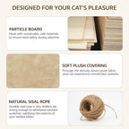 Cat Wall Furniture, 13 in 1 Moon & Bridge Cat Wall Shelves, Beige | Wall Mounted Cats Shelf Set with Plush Fabric, Cat Climbing Systems for 16 Inch Drywall, Condo, Scratching Post, Space-Saving