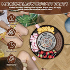 2 in 1 Smores Maker Tabletop Indoor Fondue Set, Smores Maker Tabletop Indoor Kit with Removable Trays & 4 Skewers Unique Couple Gift Set Idea, Parties, Date & Movie Night Supplies,Black