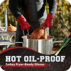 KITCHEN PERFECTION Silicone Smoker BBQ Gloves - Heat Resistant Oven Mitts | Waterproof, 5-Finger Design For A Better Grip, for Pitmasters, Meat Smoking, Grilling, Cooking, Frying Turkey | Grill Gift