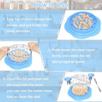 Chicken Shredder Tool Twist Large Meat Shredder with Brush&Fork, Sky Blue | Visible Chicken Breast Shredder, Strong Anti-Slip Strip, Ergonomic Handle, BPA Free, Kitchen Gadgets for Pork Beef Chicken