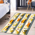 Construction Rug Car Rug Construction Rugs for Boys Room Cartoon Truck Area Rug Construction Play Mat Car Rug for Boys Room Construction Decor for Boys Room 5'×7'