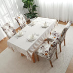 FORCHEER Chair Covers for Dining Chairs Set of 4,Beige Floral Stretch Dining Room Chair Cover Kitchen Parsons Chair Slipcovers (Pack of 4, Beige+Floral)