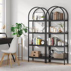 Tribesigns 4-Tier Open Bookshelf, 70.8" Wood Bookcase Storage Shelves with Metal Frame, Freestanding Display Rack Tall Shelving Unit for Office, Bedroom, Living Room, Easy Assembly (Black, 1PC)