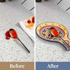 Bico Tunisian Spoon Rest for Stove Top, Ceramic Spoon Holder for Kitchen Counter, Easy to Clean Coffee Spoon Rest Dishwasher Safe, Kitchen Cooking Utensil Rest for Ladles Spatula