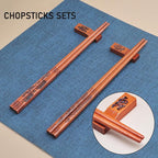 Dragon & Phoenix Reusable Chopsticks Set with Holders - Wooden Chopsticks 2 Pairs for Wedding & Anniversary Gift (Dragon and Phoenix)