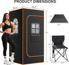 NAIZEA Infrared Sauna Box, Portable Steam Sauna with Red Light Therapy Lamp, Full Body Saunas Tent for Home with 3L 1200W Steamer, Remote Control, Folding Chair, 2.9'x2.9'x5.9'