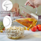 Ackers BORO3.3 Glass Measuring Cup-[Insulated handle | V-Shaped Spout]-Made of High Borosilicate Glass Measuring Cup for Kitchen or Restaurant, Easy to Read, 2000 ML (64 Oz, 8 Cup)