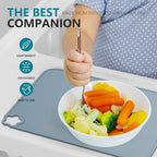 Silicone Placemat for Kid Stain-Proof Non-Slip Toddle， Reusable Portable，Heat Resistant for Toddlers placemat 3 Pack