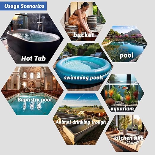 1500W Immersion Water Heater Portable Electric Hot Tub and Pool Submersible Water Heater with Temp Control, GFCI for Bathtubs, Baptistry, spa tub, Above Ground Pool, Inflatable Pool & Bucket