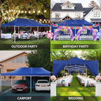 COBIZI 13x26 Pop Up Canopy with 6 Sidewall,Heavy Duty Canopy UPF 50+ All Season Wind Waterproof Commercial Outdoor Wedding Party Tents for Parties Canopy Gazebo with Roller Bag(13 x 26 ft Dark Blue)