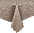 Smiry Rectangle Waterproof Heavy Duty Vinyl Tablecloths, 60 x 102 Inch | Wipeable Washable Floral Embossed Table Cover for Kitchen and Dining Room, Indoor & Outdoor Use, Taupe