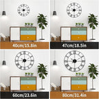 Large Wall Clock for Living Room Decor - 60cm/ 24 Inches Silent Non-Ticking Metal Wall Clocks Battery Operated, Vintage Decorative Modern Wall Clock for Bedroom, Office, Farmhouse Decor