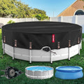 QH.HOME 21 Ft Round Winter Pool Cover with Fast Tightening Patented Ratchet,Pool Covers for Above Ground Pools, One-Piece Tear Resistant Swimming Pool Cover Protector with Upgraded Ultimate Windproof