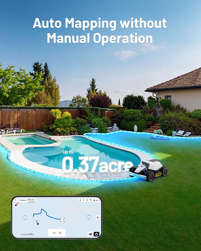 Mammotion LUBA mini AWD 800 Robot Lawn Mower with 4G for 0.2 Acre, All-Wheel-Drive for 80% Slope, No Perimeter Wire, UltraSense AI Vision+RTK Auto-Mapping, Cutting Height 0.8"-2.6"