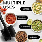 Zulay Kitchen Ground Beef Chopper Tool – 5-Blade Nylon Meat Chopper for Ground Beef, Non-Toxic Food Safe Meat Masher & Breaker, Heat Resistant to 180°C, Dishwasher Safe – Gray