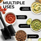 Zulay Kitchen Ground Beef Chopper Tool – 5-Blade Nylon Meat Chopper for Ground Beef, Non-Toxic Food Safe Meat Masher & Breaker, Heat Resistant to 180°C, Dishwasher Safe – Navy