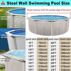 28 Ft Pool Cover, with Automatic Drain Round Pool Cover, One-Piece Quick Installation and Removal Above Ground Pool Cover, Preventing Waterlogging, UV Protected Solar Swimming Pool Cover