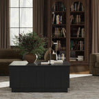Lift Top Coffee Table with Storage, Modern Coffee Table with Arched Design, 31.5" Square Tea Table with Wood Grain, Minimalist Multifunctional Center Table for Living Room, Office, Black